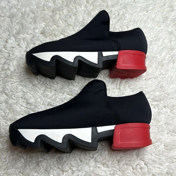 IRI WES I Black Red Low Top Sneaker Fun Trendy Chunky Pop of Color Y2K - Picture 3 of 16